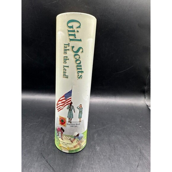 Vintage Girl Scout Take the Lead Tin Book Box 1990s 2 x 6 x 8 inches - Picture 2 of 7